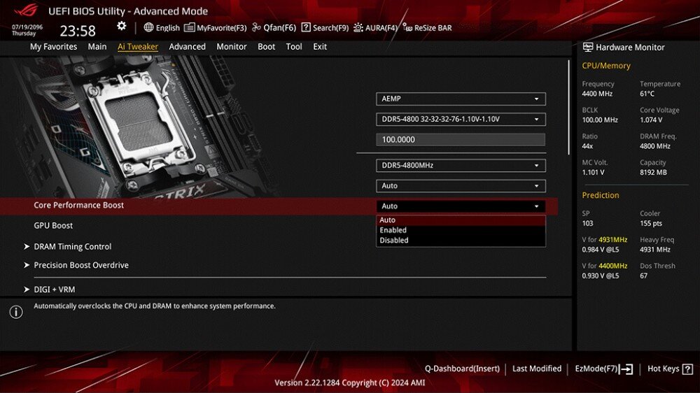 Płyta główna ASUS ROG Strix B850-I Gaming WiFi sztuczna inteligencja AI optymalizacja ustawienia