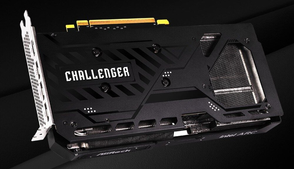 Karta graficzna ASROCK Arc B570 Challenger OC 10GB konstrukcja backplate materiały PCB