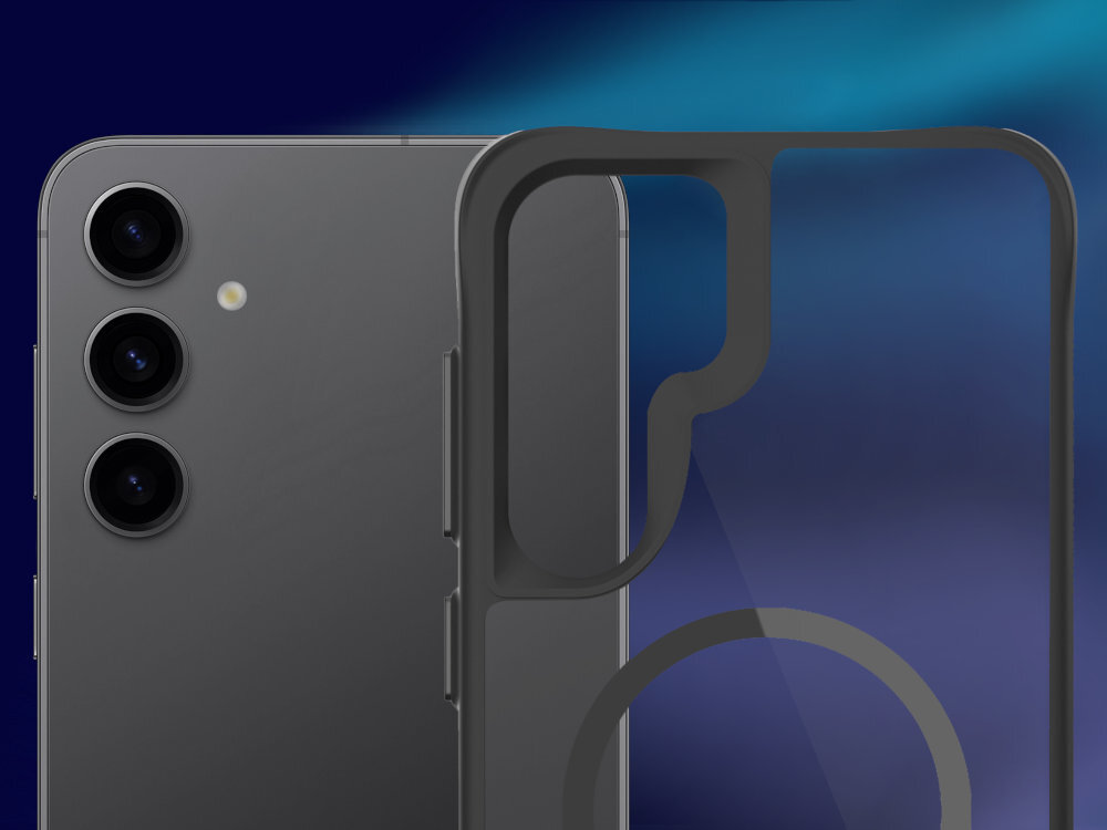 3MK Satin Guardx MagCase na kolorowym tle założone na telefon iPhone