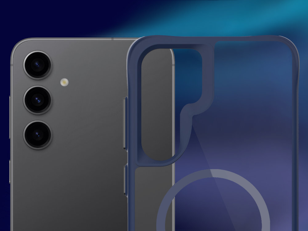 3MK Satin Guardx MagCase na kolorowym tle założone na telefon iPhone