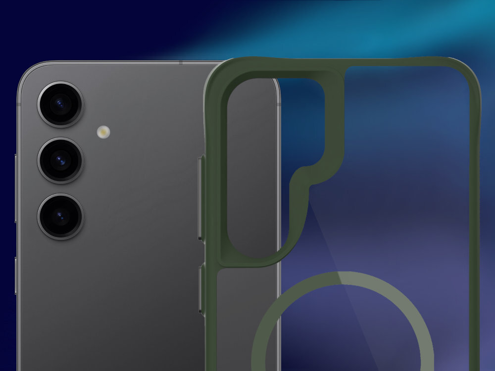 3MK Satin Guardx MagCase na kolorowym tle założone na telefon iPhone