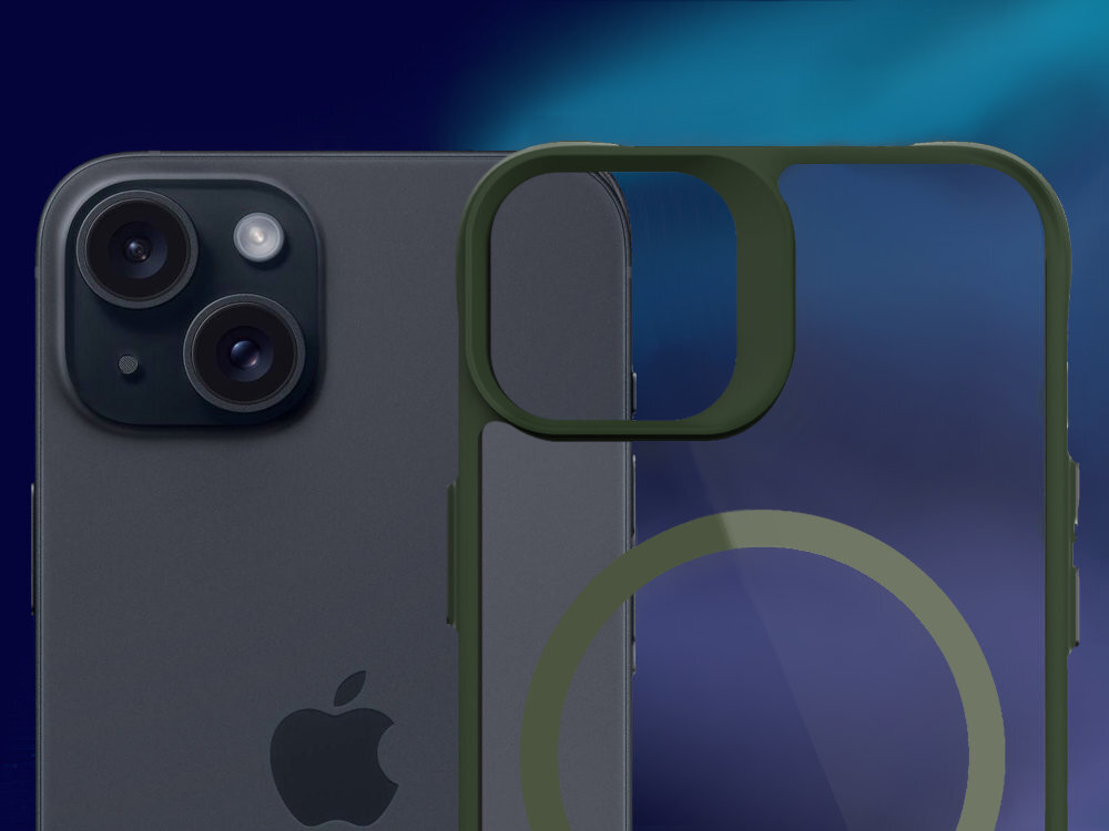 3MK Satin Guardx MagCase na kolorowym tle założone na telefon iPhone