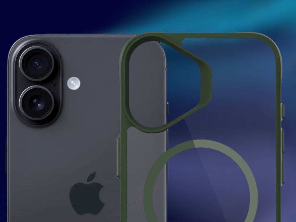 3MK Satin Guardx MagCase na kolorowym tle założone na telefon iPhone