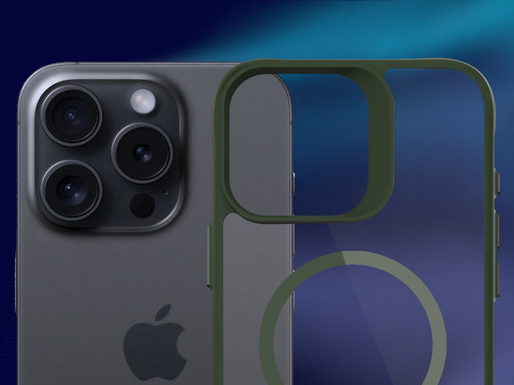 3MK Satin Guardx MagCase na kolorowym tle założone na telefon iPhone