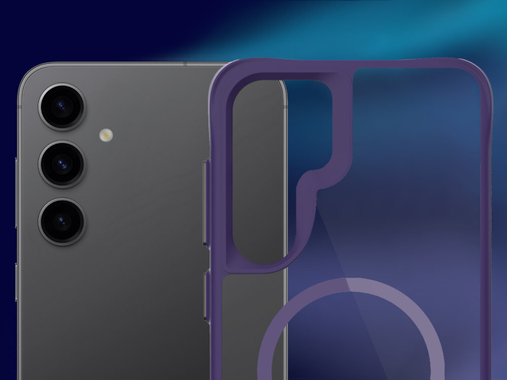 3MK Satin Guardx MagCase na kolorowym tle założone na telefon iPhone