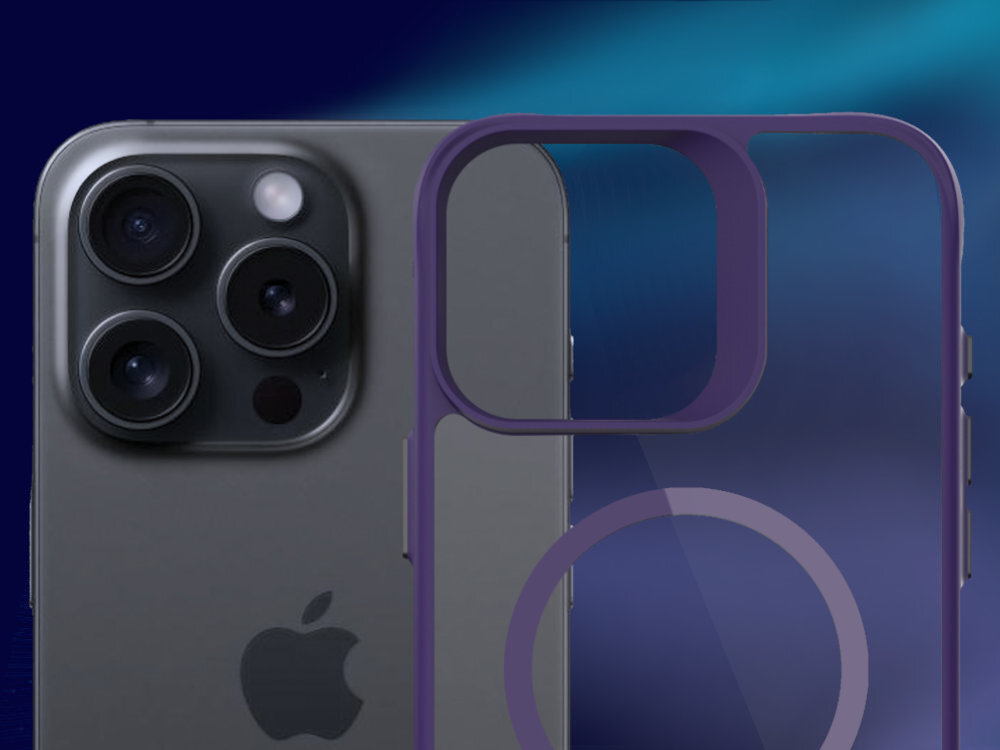 3MK Satin Guardx MagCase na kolorowym tle założone na telefon iPhone