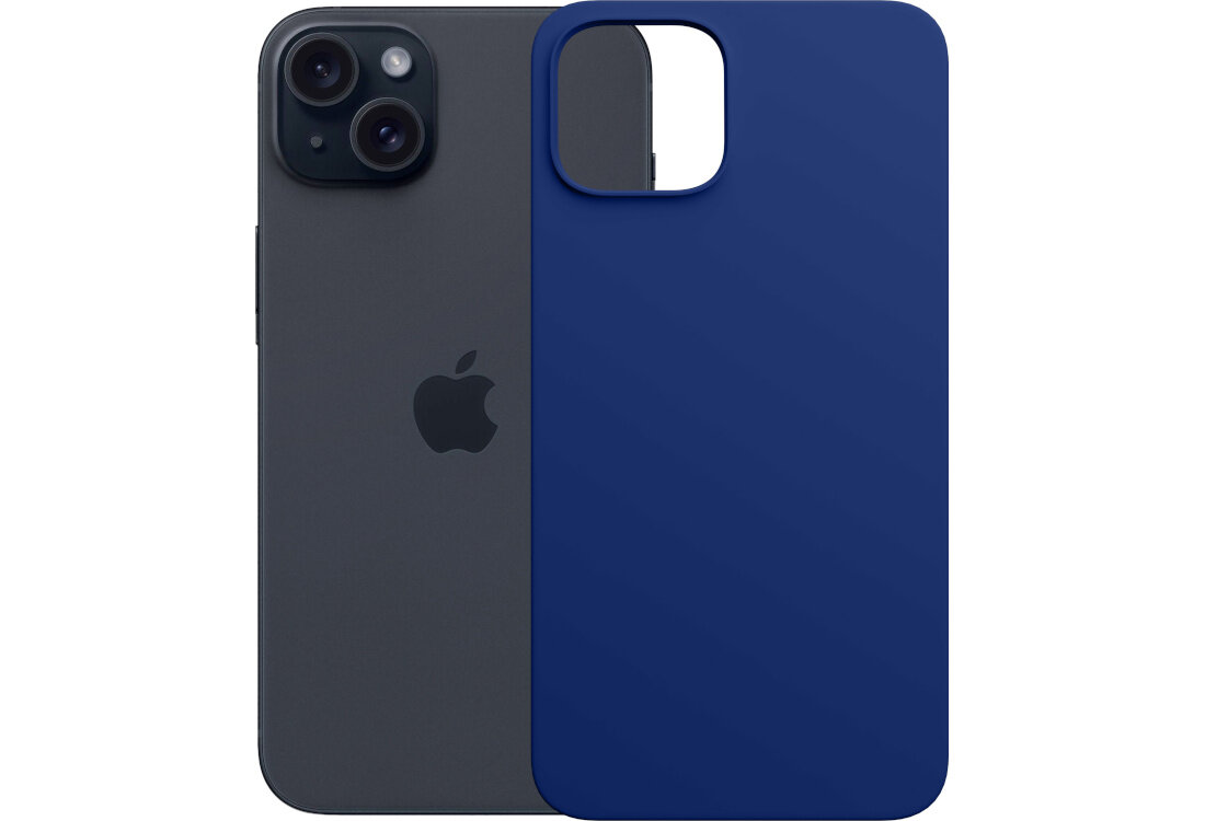 Etui 3MK Silicone Guardx do Apple iPhone 15 Niebieski wygląd prezentacja kolor białe tło