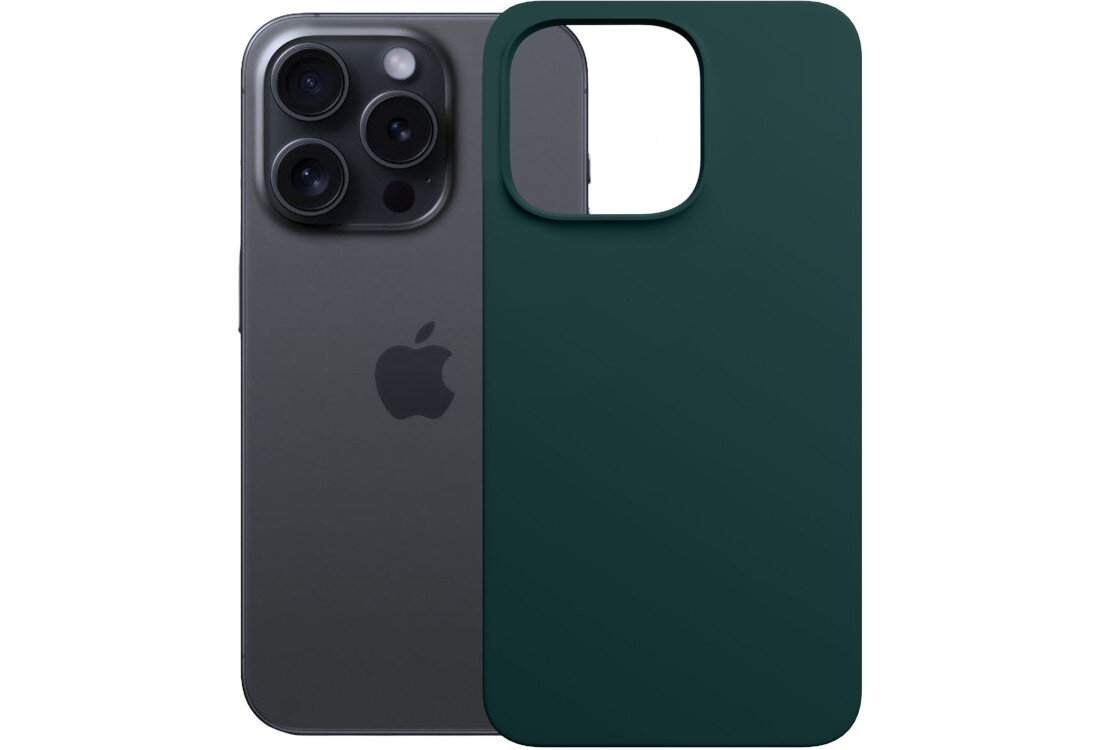 Etui 3MK Silicone Guardx do Apple iPhone 16 Pro Max Ciemno-zielony wygląd prezentacja kolor białe tło