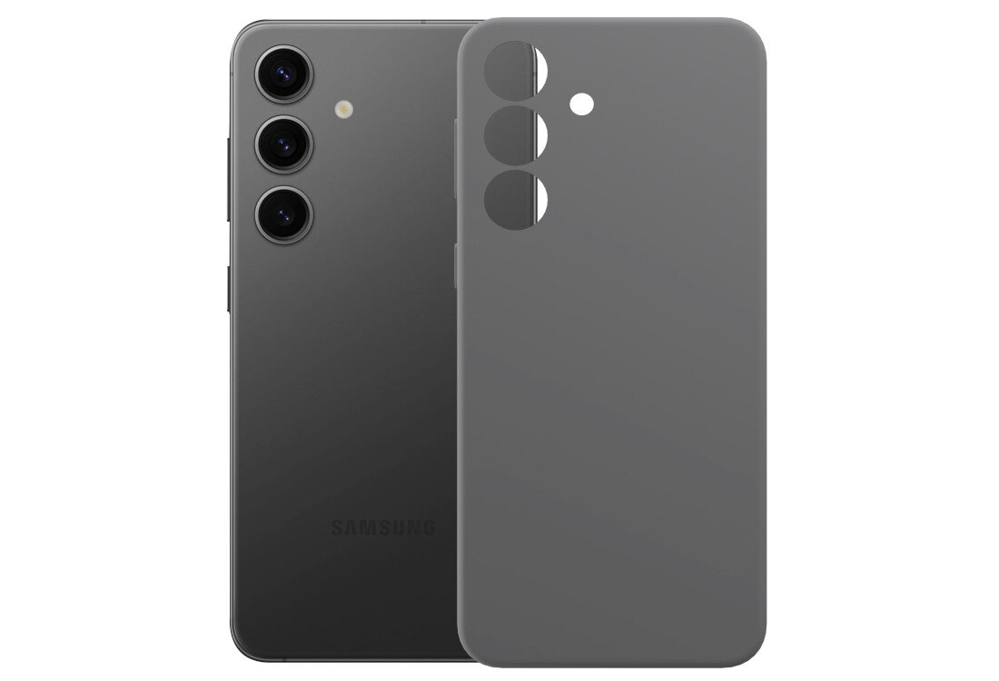 Etui 3MK Silicone Guardx do Samsung Galaxy S24 Szary wygląd prezentacja kolor białe tło
