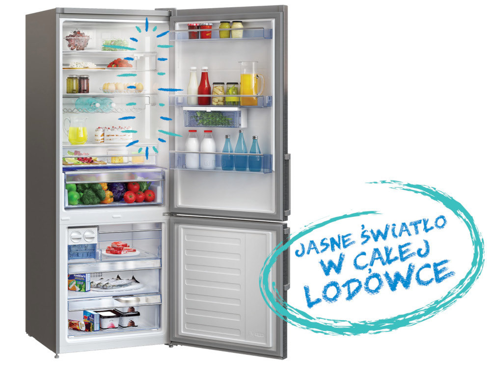 Lodówka BEKO GNE 134631 X - Oświetllenie LED