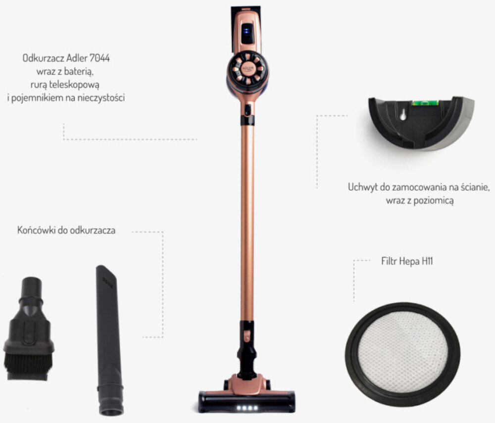 Odkurzacz ADLER AD7044 zestaw akcesoria komplet wyposazenie