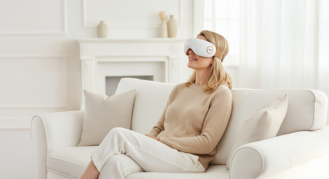 Masażer do oczu IREST C58S Masaż twarz Delikatne wibracje i uciski masaż relaksacyjny pobudza krążenie ulga