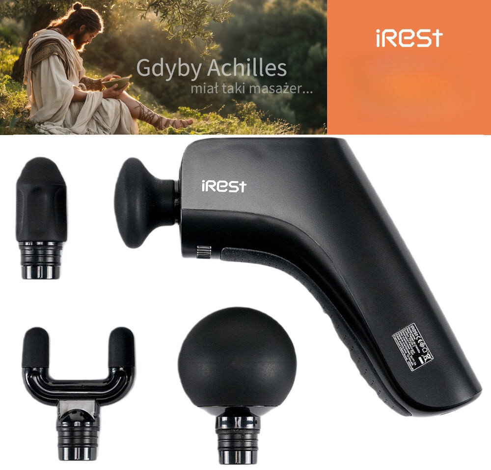Masażer ręczny Gun IREST C513S wygląd wizualizacja prezentacja design tło