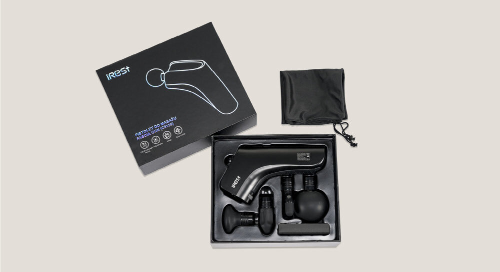 Masażer ręczny Gun IREST C513S zestaw akcesoria komplet wyposażenie