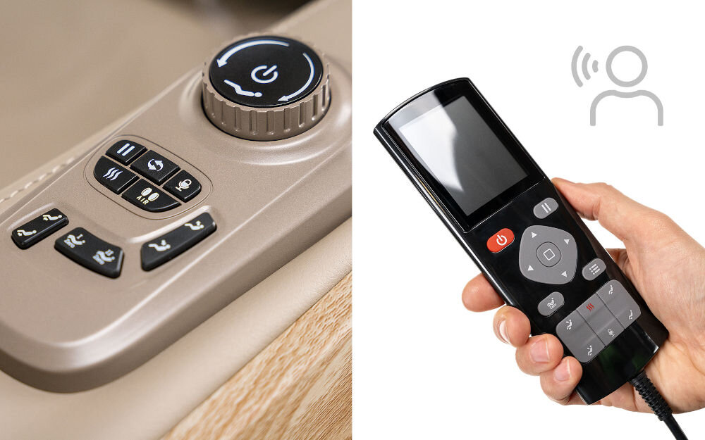 Fotel masujący IREST Queentri Beżowy Łatwe sterowanie pilot podręczny panel sterowania Voice Control sterowanie głosowe język angielski