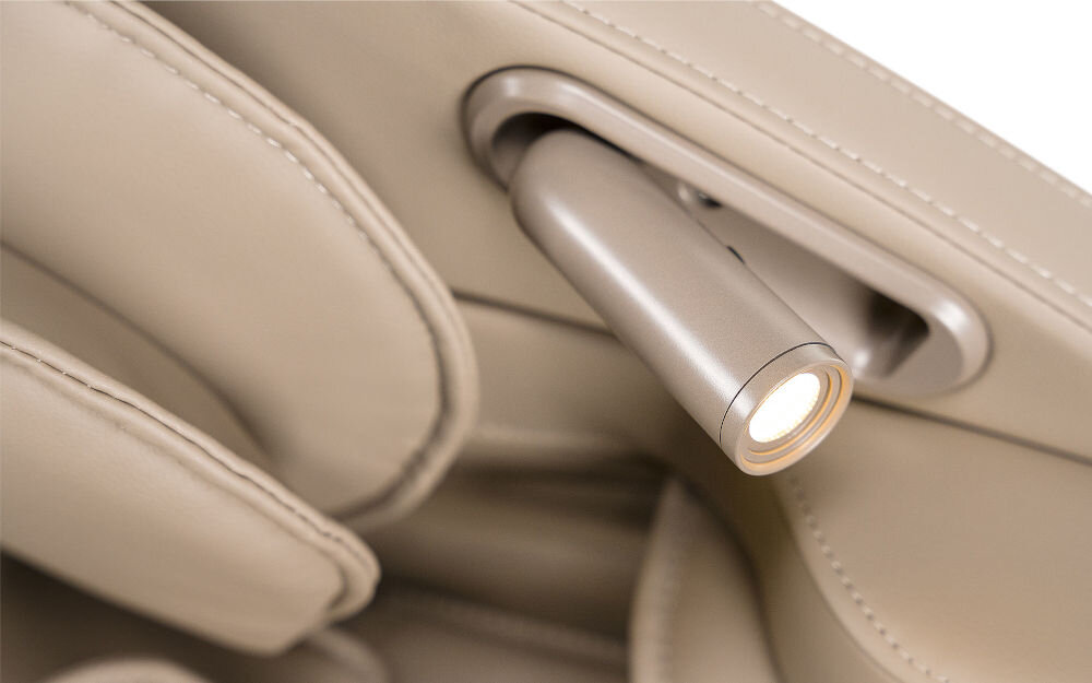 Fotel masujący IREST Queentri Beżowy lampka LED udogodnienia poziom jasności regulacja 3 stopnie relaks