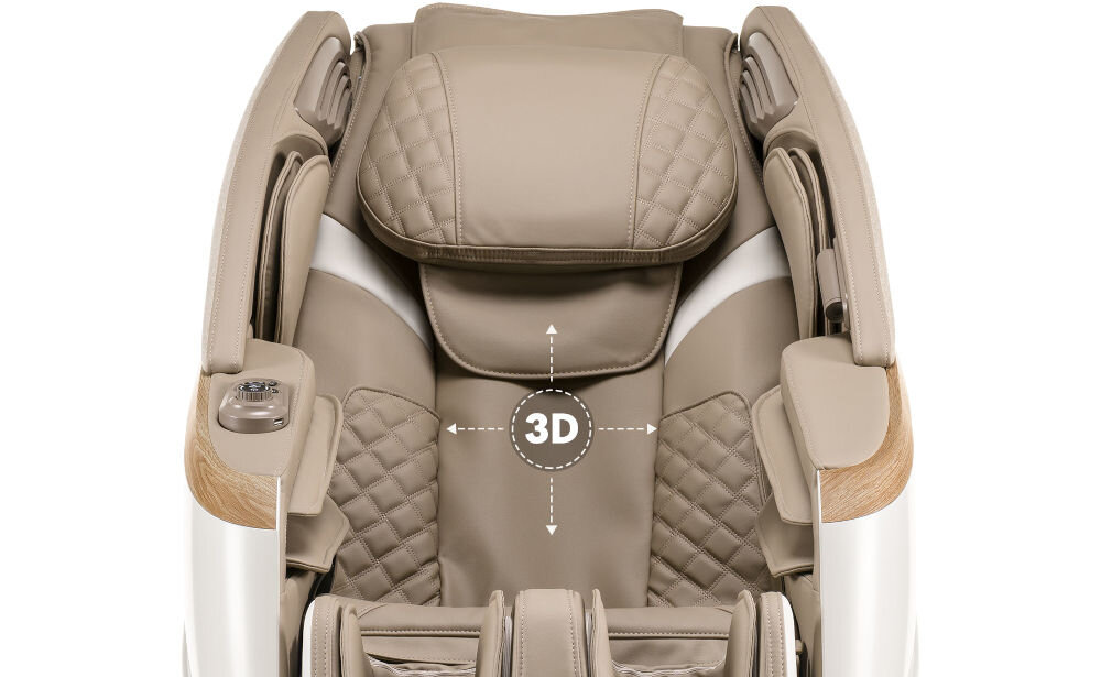 Fotel masujący IREST Queentri Beżowy Masaż 3D system góra-dół prawa-lewa spięte mięśnie