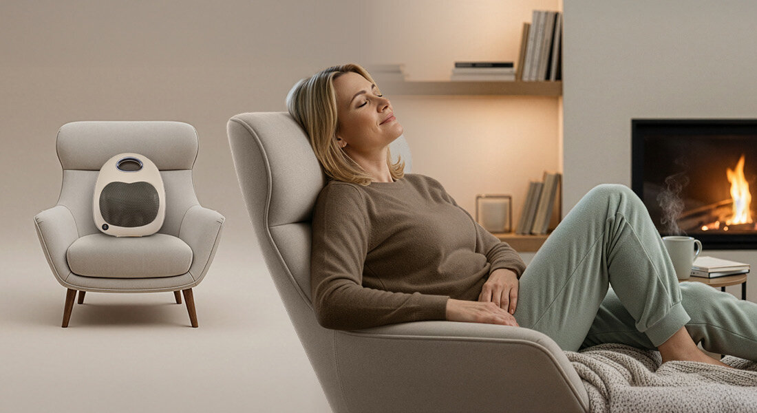 Poduszka masująca IREST D260C Podgrzewanie Ugniatanie Masaż relaksacyjny do masażu różnych partii ciała rotujące głowice masujące technika ugniatania