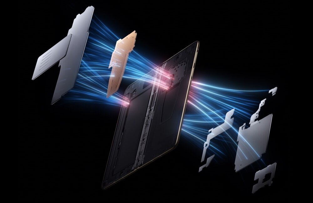 Smartfon HUAWEI Mate X6 rozproszony układ chłodzenia wizualizacja chłodzenia