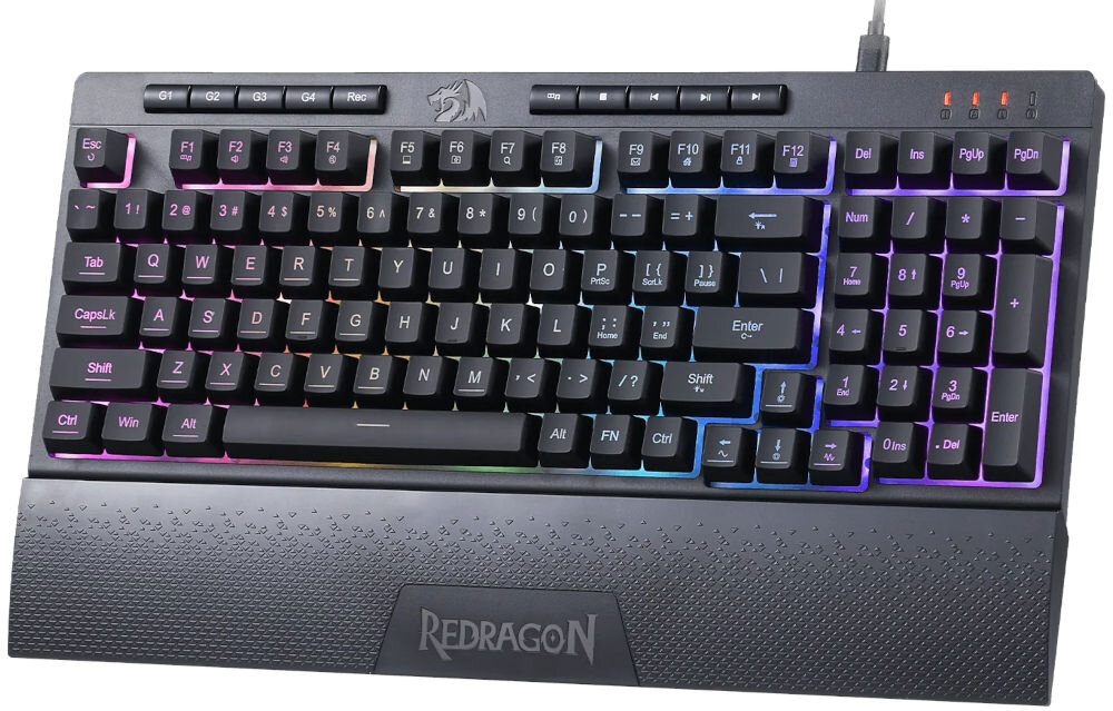 Klawiatura REDRAGON K515-RGB Shiva 98 efektowne podświetlenie RGB z 6 programowalnymi strefami, możliwość regulacji poziomu jasności
produkt na białym tle