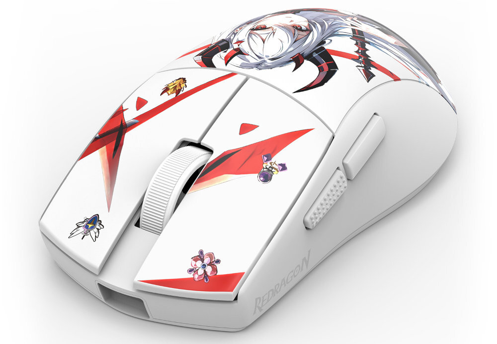 Redragon K1NG PRO DPI od 100 do 26 000 PixArt PAW3395 długi czas działania wzór inspirowany anime