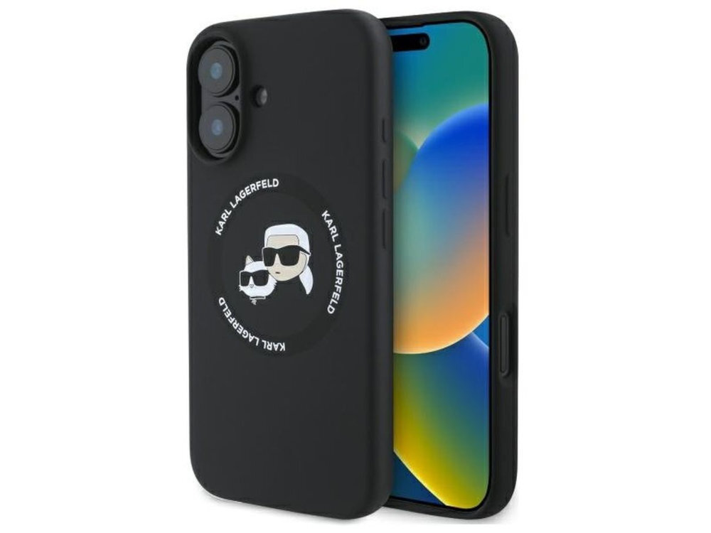 Etui Karl Lagerfeld Silicone Karl&Choupette MagSafe etui założone na telefon