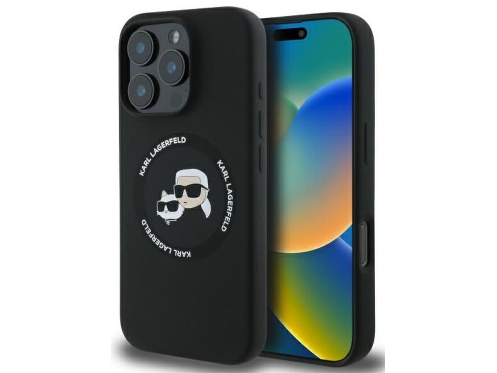 Etui Karl Lagerfeld Silicone Karl&Choupette MagSafe etui założone na telefon