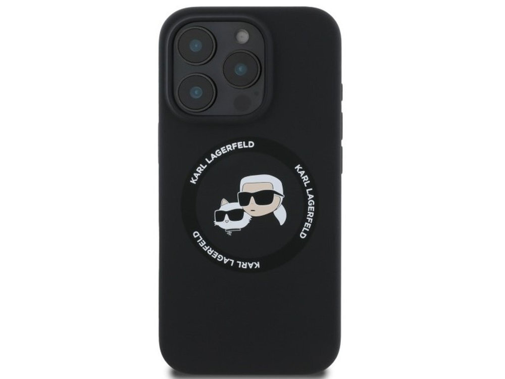 Etui Karl Lagerfeld Silicone Karl&Choupette MagSafe elastycznego TPU twardego PC odporność na wstrząsy i codzienne użytkowanie pierścień MagSafe bezprzewodowe ładowanie kompatybilnych akcesoriów