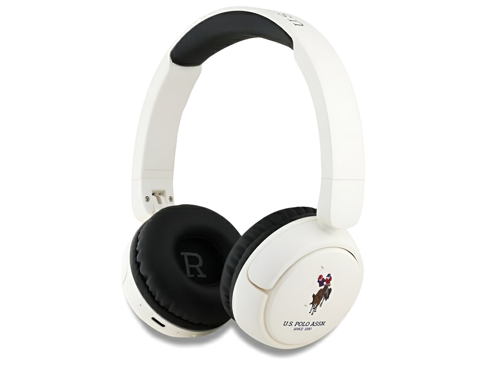 Słuchawki nauszne U.S. POLO ASSN. DH Color Logo Słuchawki pokazane z obu stron słuchawki bezprzewodowe kompaktowe nauszne