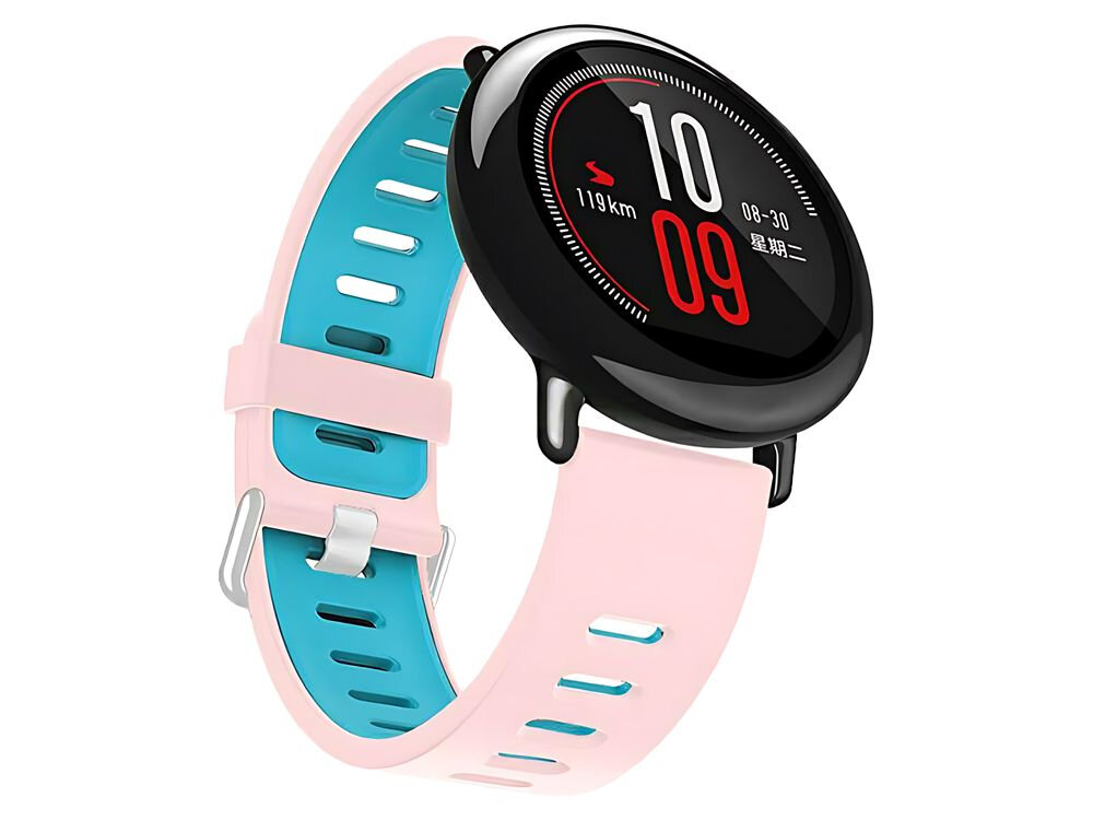 BELINE Double Color miękkiego silikonu dwukolorowy wygląd Regulowane zapięcie z wytrzymałej stali nierdzewnej wielu modeli smartwatchy - pasek na zegarku od przodu