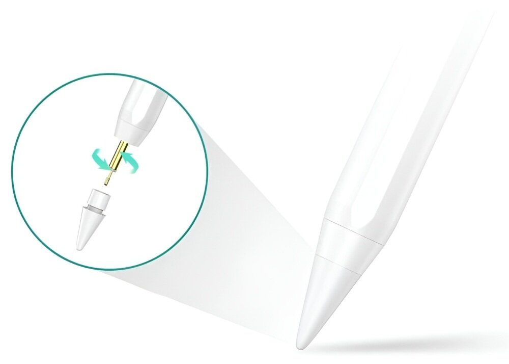 Wymienne końcówki 4smarts do Apple Pencil
             odkręcana końcówka czułość nachylenie grubość cieniowanie linia sposób montażu