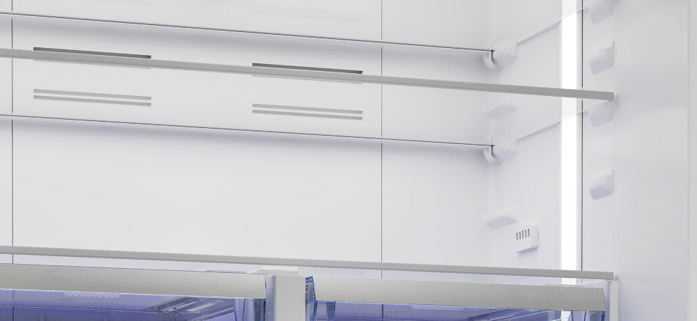 LODÓWKA BEKO GNO46623MXPN Oświetlenie led energooszczędne jasne równomiernie oświetlone wnętrze diody