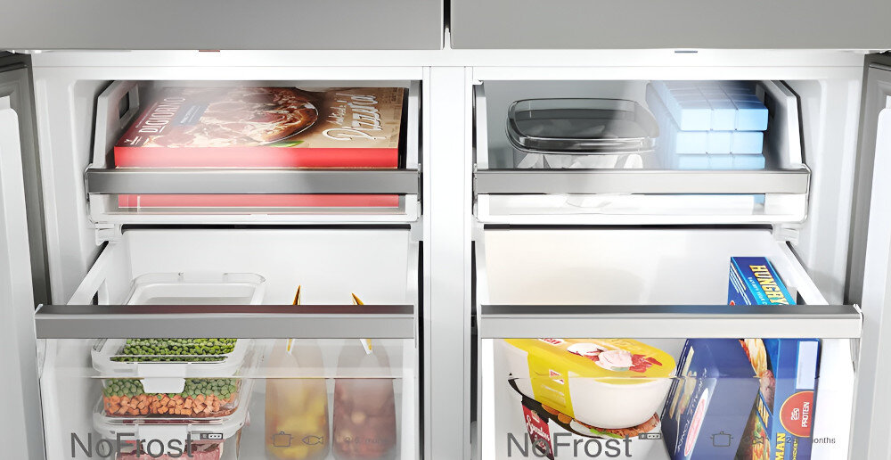 LODÓWKA BOSCH KFI96AXEA MD zamrażarka szuflada komory światło oświetlenie widoczność mrożonki Freezer Light