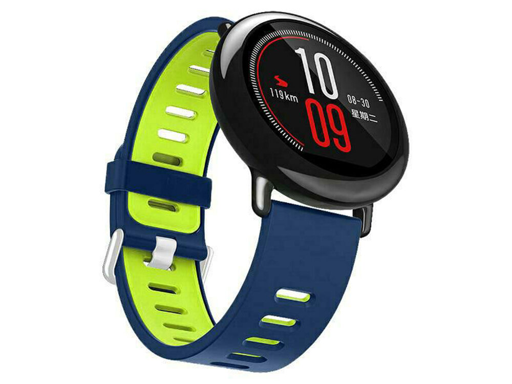 BELINE Double Color miękkiego silikonu dwukolorowy wygląd Regulowane zapięcie z wytrzymałej stali nierdzewnej wielu modeli smartwatchy - pasek na zegarku od przodu