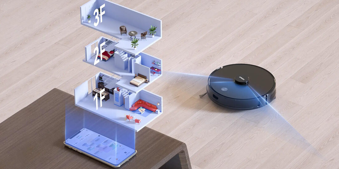 Robot sprzątający IMOU Vacuum Cleaner RV1 zarządzanie sprzątaniem aplikacja kontrola proces sprzątanie Ustaw harmonogramy strefy zakazu wirtualne ściany dostosowanie potrzeby Funkcja inteligentnego ładowania kontynuacja czyszczenie