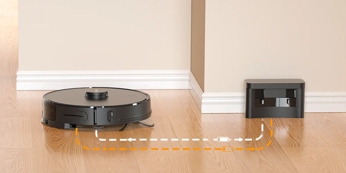 Robot sprzątający IMOU Vacuum Cleaner RV1 Elegancki design kolor kolorystyka minimalizm tworzywo sztuczne wykrywanie przeszkód różne tryby pracy zdalne sterowanie