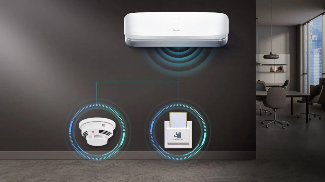 Klimatyzator Split, Pompa ciepła powietrze - powietrze HISENSE Fresh Air QJ25XJ3AG AS25XJ3EW 2.5 KW Funkcje dodatkowe dla wygody Automatyczne sterowanie programator czasowy opcjonalne sterowanie kartą pokojową podwójny odpływ kondensatu