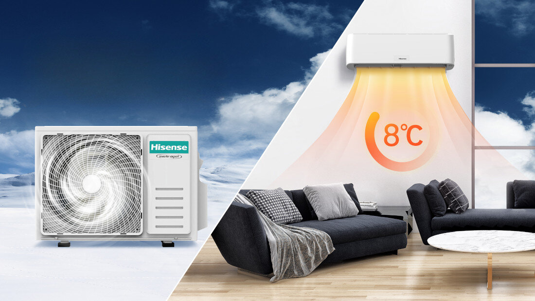 Klimatyzator Split, Pompa ciepła powietrze - powietrze HISENSE Energy Pro+ QG25XV0EG z usługą montażu Ochrona domu przy nieobecności Tryb 8°C
