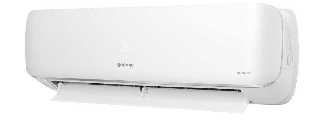 Klimatyzator Split, Pompa ciepła powietrze - powietrze GORENJE Pandora PAN26IN KG PAN26OUT2 KG Zdrowe i czyste powietrze  usuwają bakterie, wirusy oraz zanieczyszczenia Filtr HEPA drobne cząsteczki aktywny węgiel usuwa opary prezentacja na białym tle ukosem