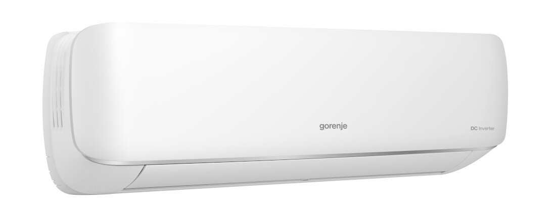 Klimatyzator Split, Pompa ciepła powietrze - powietrze GORENJE Pandora PAN70IN KG PAN70OUT2  Wydajność przez cały rok skutecznie chłodzi i ogrzewa Funkcja ochrony przed zamarzaniem temperatura zakres <b>prezentacja na białym tle na wprost</b>