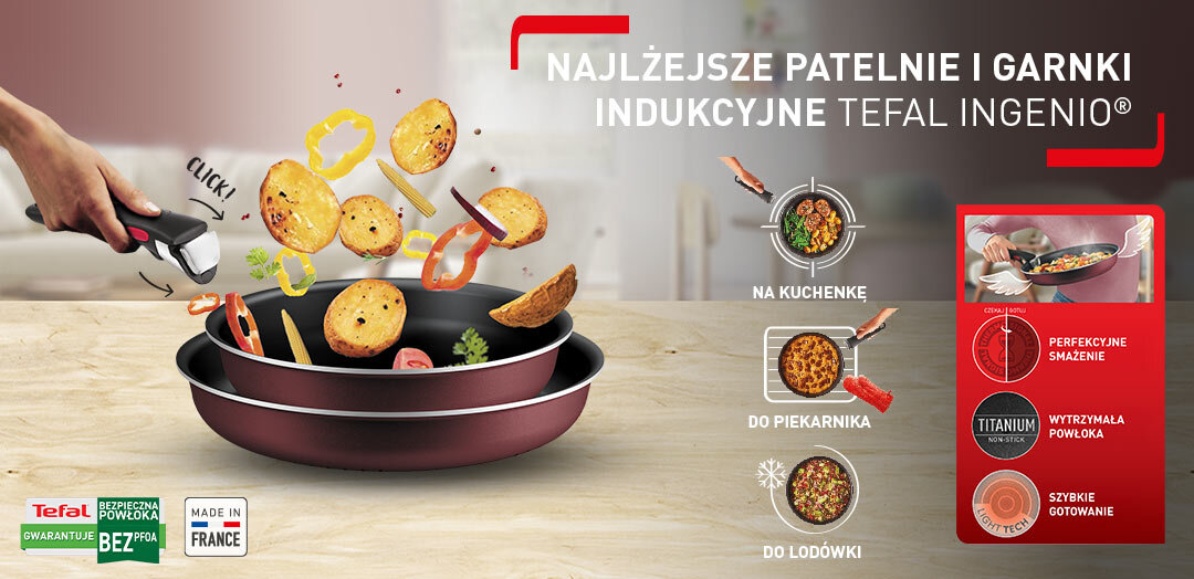 ZESTAW INGENIO SIMPLY COOK 3 ELEMENTY (PATELNIA 24CM/28CM+RĄCZKA)
