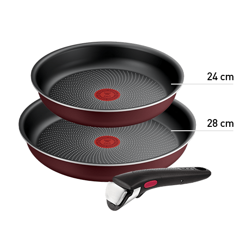 ZESTAW INGENIO SIMPLY COOK 3 ELEMENTY (PATELNIA 24CM/28CM+RĄCZKA)