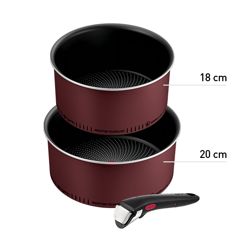 ZESTAW INGENIO SIMPLY COOK 3 ELEMENTY (RONDEL 18CM/20CM+RĄCZKA)