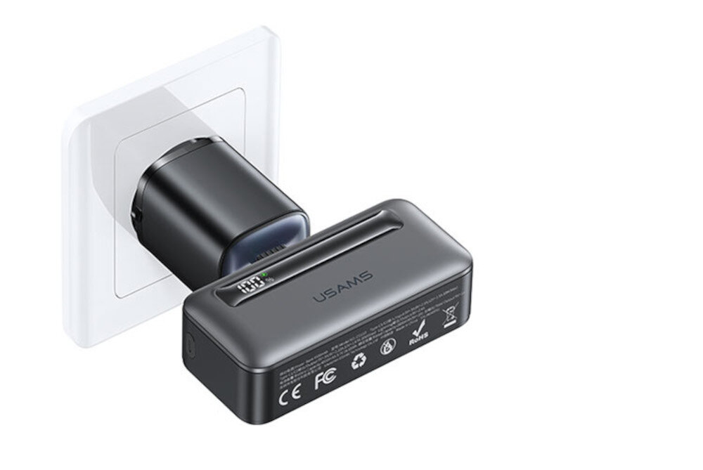 Powerbank USAMS XB US-CD233 PD Fast Charge 4500 mAh 20W powerbank podlaczony do gniazdka, one click
