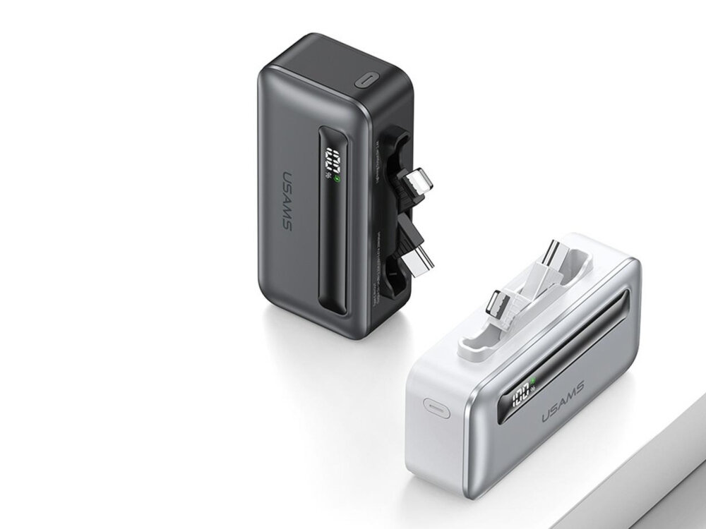 Powerbank USAMS XB US-CD233 PD Fast Charge 4500 mAh 20W cyfrowy wyswielacz led, chip, powerbank w dwoch kolorach