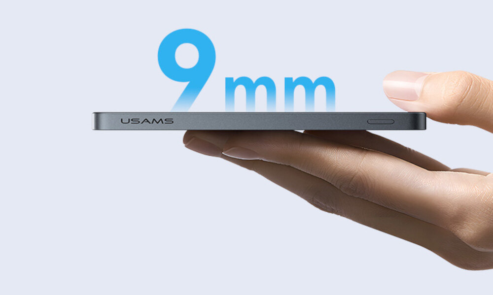 Powerbank indukcyjny USAMS US-CD231 5000 mAh moc ladowanie, kompaktowy, powerbank o grubosci 9 mm