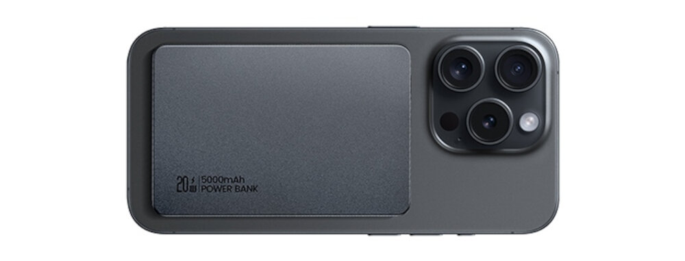 Powerbank indukcyjny USAMS US-CD231 5000 mAh powerbank na bialym tle, ochrona, chip, bezpieczenstwo, przegrzanie, przepiecie, przeladowanie