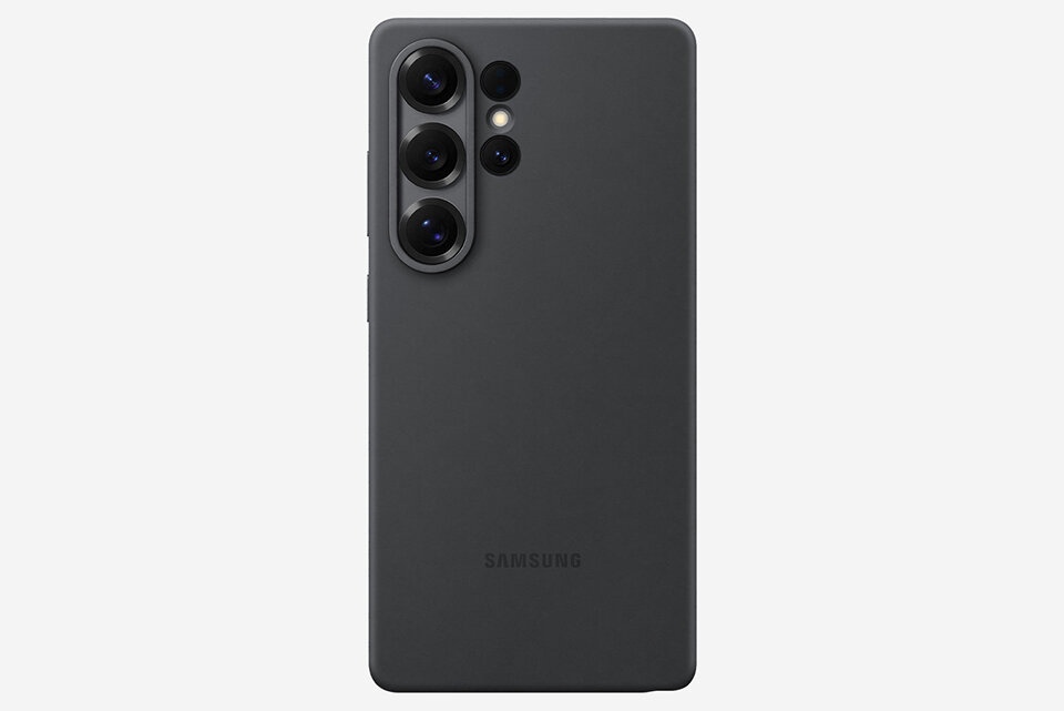 Czarne etui Silicone Case dla Galaxy z serii S25