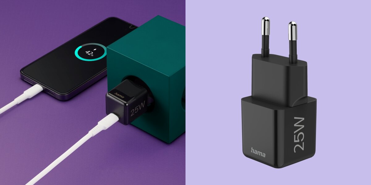 Ładowarka sieciowa HAMA SuperMini PD/QC 25W Czarny tablet ładujący się za pośrednictwem łądowarki wpiętej do gniazda