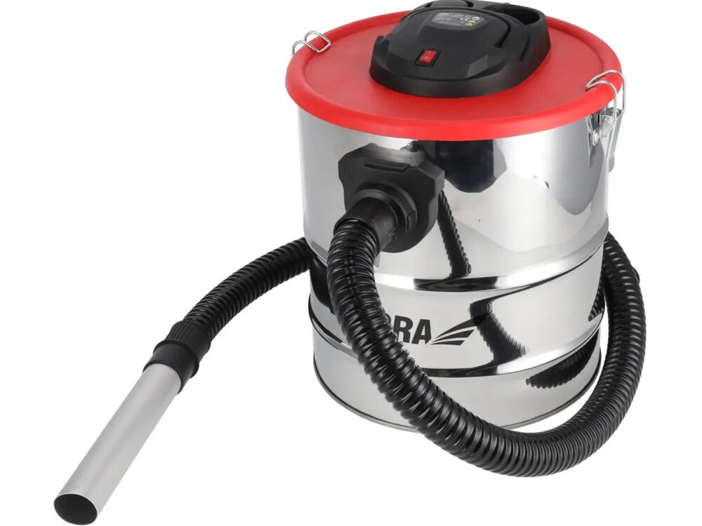 Odkurzacz do popiołu DEDRA DED6593 odkurzacz na białym tle przewód zasilający o długości 3,5 m wąż o długości 1 m waga około 5,1 kg czyszczenie przebiega płynnie i bez zbędnych przerw